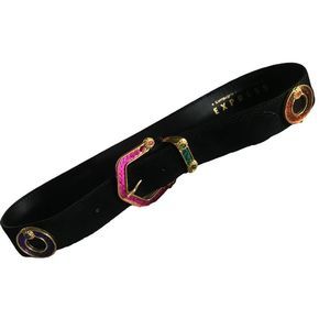 EXPRESS Jeweled Belt Black Leather Size M